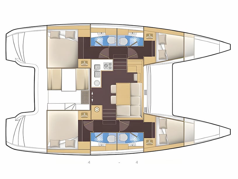 Sukošan Catamaran Cabine 6  Couchettes 12  Invités 12  11.74 m Numéro de l'annonce: #400 3
