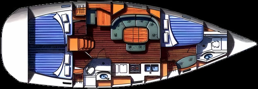 Kos Zeilboot Cabine 3  6  slaapplaatsen 6  gasten 11.98 m Lijstnummer: #4099 2