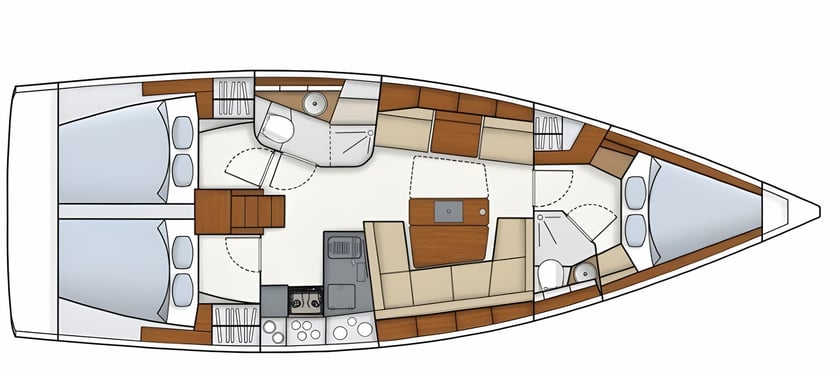 Rhodes Barca a vela cabina 3  cuccette 6  6  ospiti 12.4 m Numero dell'inserzione: #4112 2