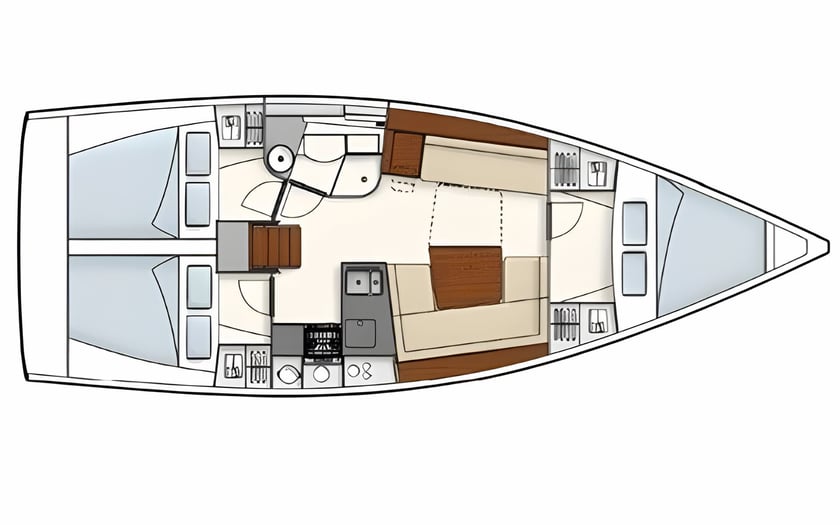 Volos Voilier Cabine 3  Couchettes 6  Invités 6  11.4 m Numéro de l'annonce: #4118 2