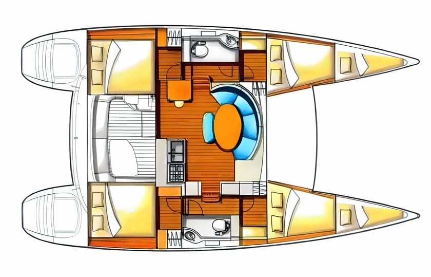 Kos Catamarán Cabina 6  10  literas 10  invitados 11.55 m Número de anuncio: #4149 2