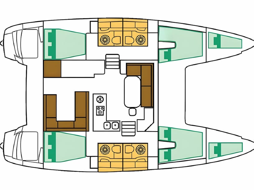 Lavrion Catamarán Cabina 6  10  literas 10  invitados 11.97 m Número de anuncio: #4188 2