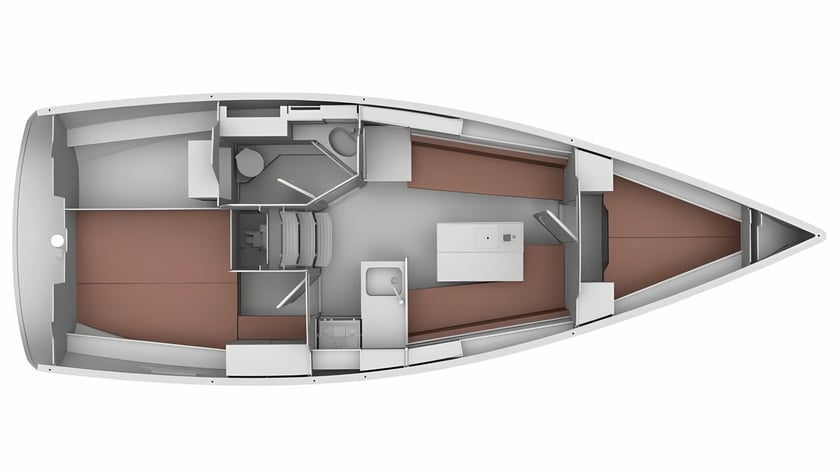 Trogir Sailboat 2 cabin 6 berths 6 guests 10.3 m Listing Number: #4257 2