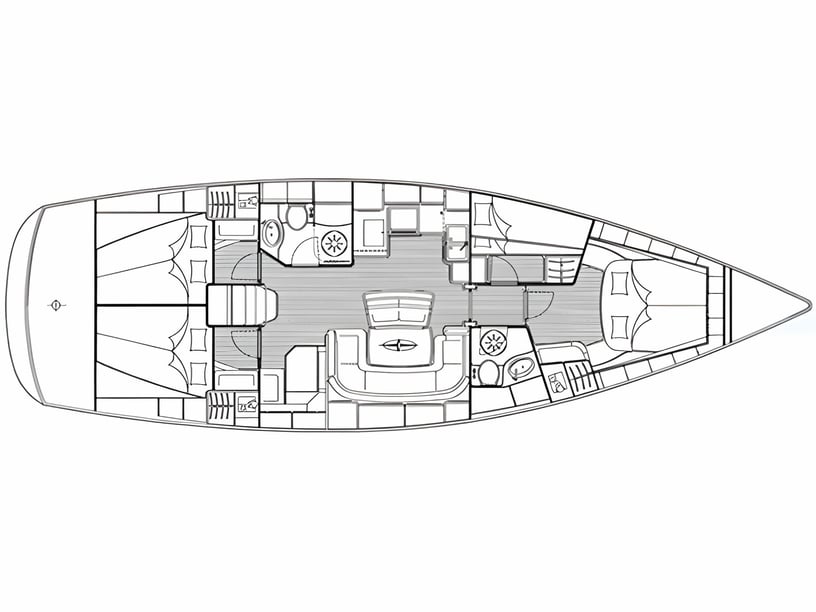 Trogir Sailboat 4 cabin 9 berths 9 guests 14.4 m Listing Number: #4262 2