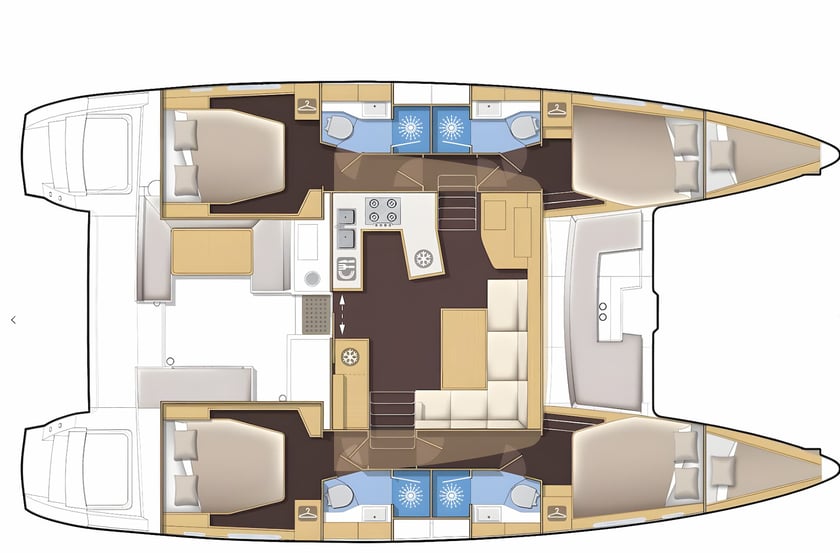 Atene Catamarano cabina 6  cuccette 12  12  ospiti 13.96 m Numero dell'inserzione: #4344 2