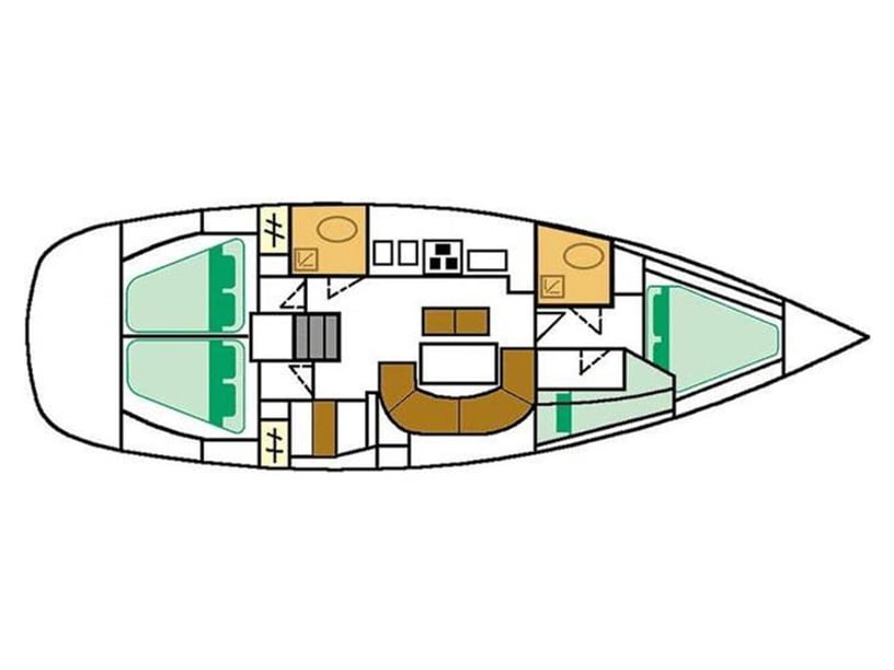 Cagliari Zeilboot Cabine 4  8  slaapplaatsen 8  gasten 12.6 m Lijstnummer: #4378 5