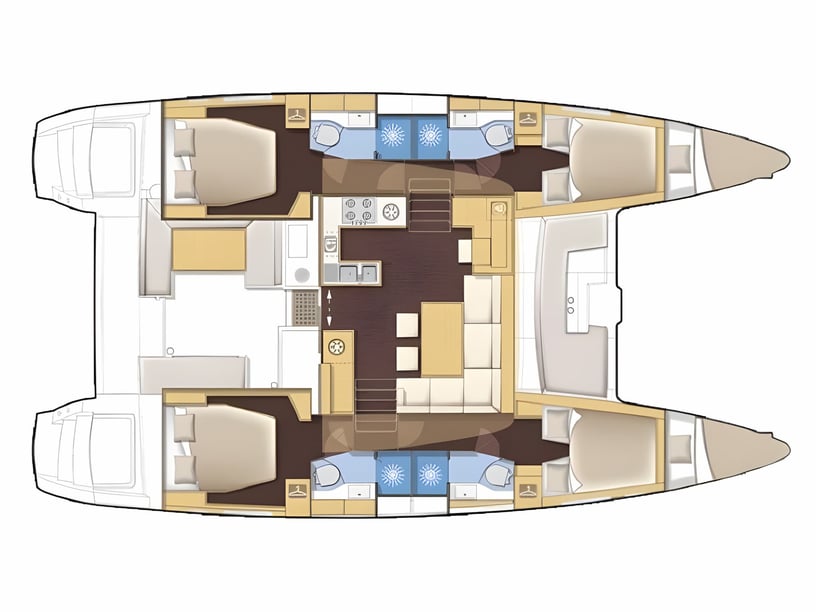 Sukošan Catamaran 6 cabin 12 berths 12 guests 12.8 m Listing Number: #443 2