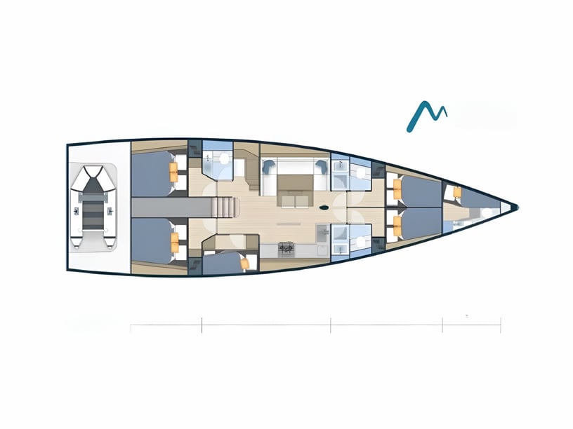 Kaštel Gomilica Sailboat 6 cabin 12 berths 12 guests 16.7 m Listing Number: #4639 2