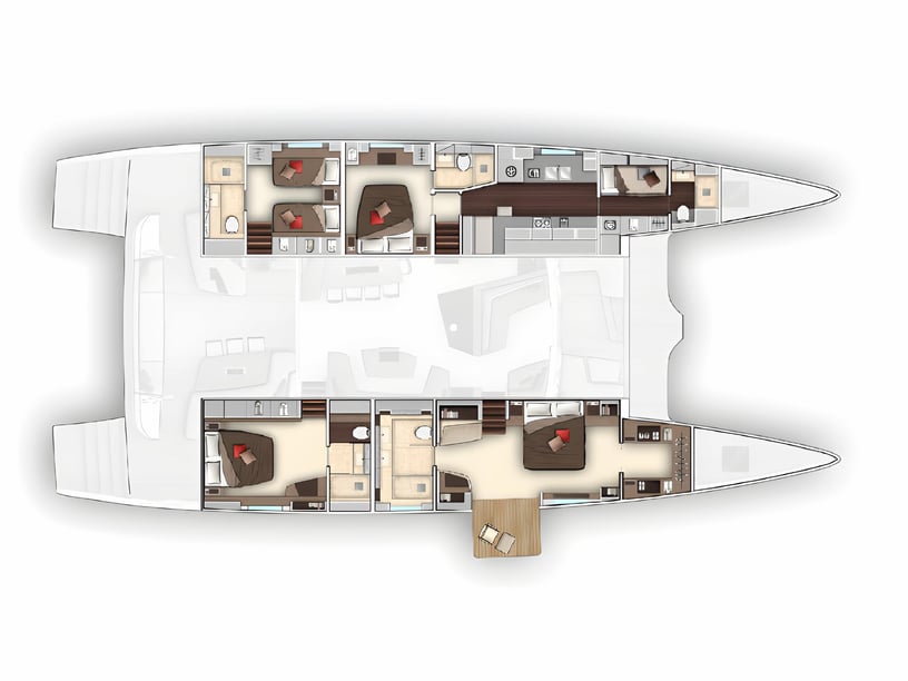 Kaštel Gomilica Catamaran Cabine 4  Couchettes 8  Invités 8  23.28 m Numéro de l'annonce: #4649 2