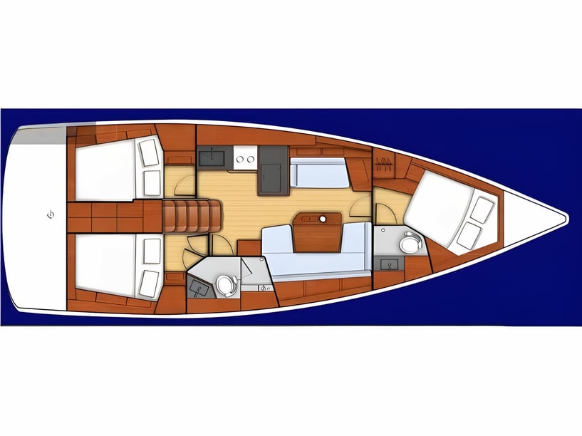 Lefkada Sailboat 3 cabin 8 berths 8 guests 12.43 m Listing Number: #478 2