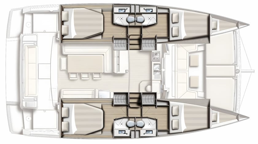 Kalkara Catamarano cabina 4  cuccette 8  8  ospiti 12.37 m Numero dell'inserzione: #4924 2