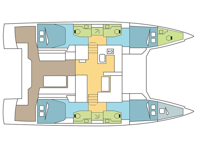 Cannigione Catamaran Cabine 4  Couchettes 10  Invités 10  13.79 m Numéro de l'annonce: #4954 3