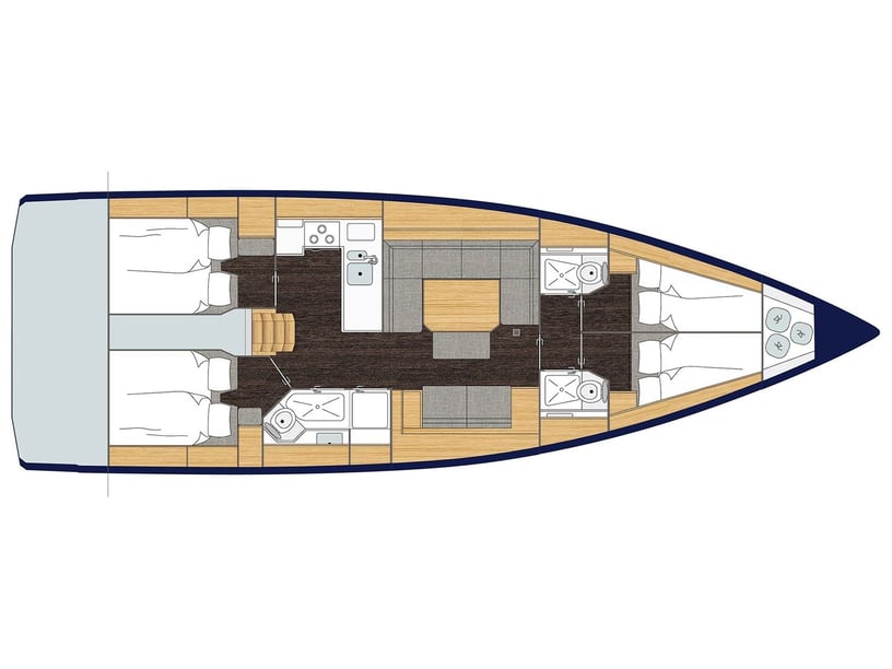 Cascais Voilier Cabine 4  Couchettes 8  Invités 8  13.98 m Numéro de l'annonce: #5001 3