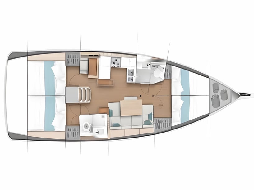 Portisco Sailboat 4 cabin 8 berths 8 guests 13.39 m Listing Number: #5023 2