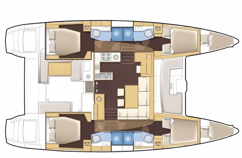 Prévéza Catamaran Cabine 6  Couchettes 12  Invités 12  13.96 m Numéro de l'annonce: #5215 2