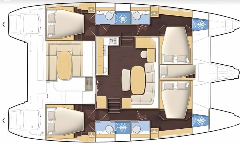 Koh Chang Catamaran Cabine 5  9  slaapplaatsen 9  gasten 12.61 m Lijstnummer: #5219 2