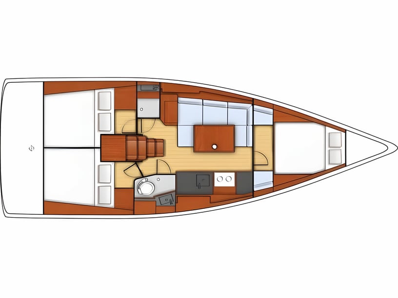 Šibenik Sailboat 3 cabin 8 berths 8 guests 11.55 m Listing Number: #5314 2