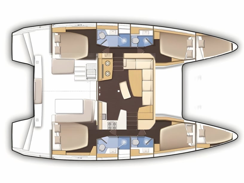 Paros Catamaran 6 cabin 12 berths 12 guests 12.8 m Listing Number: #5397 2