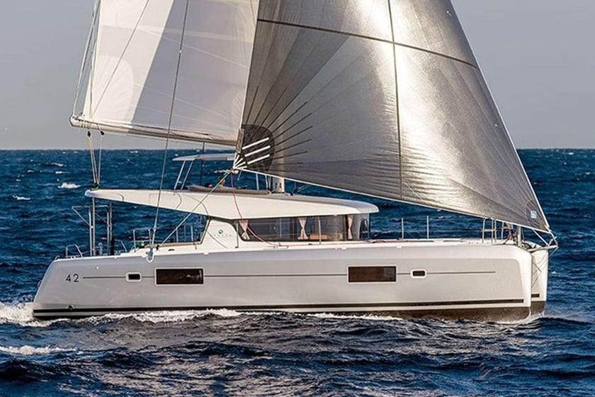 Tourlos Catamaran 6 cabin 12 berths 12 guests 12.8 m Listing Number: #5423