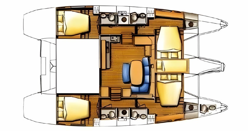 Cienfuegos Catamaran 5 cabin 9 berths 9 guests 12.61 m Listing Number: #5494 2