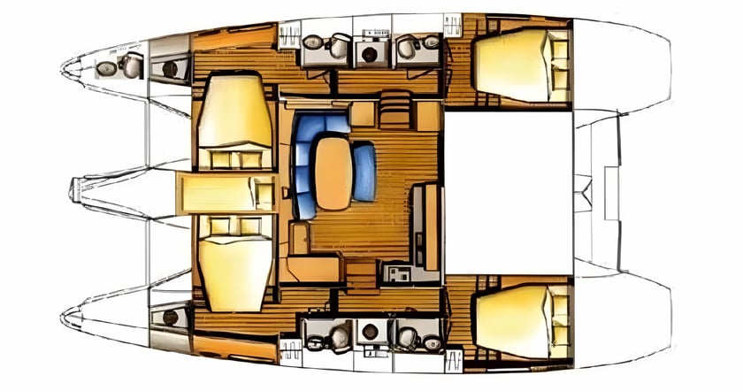 Cienfuegos Catamarán Cabina 5  9  literas 9  invitados 12.61 m Número de anuncio: #5495 2