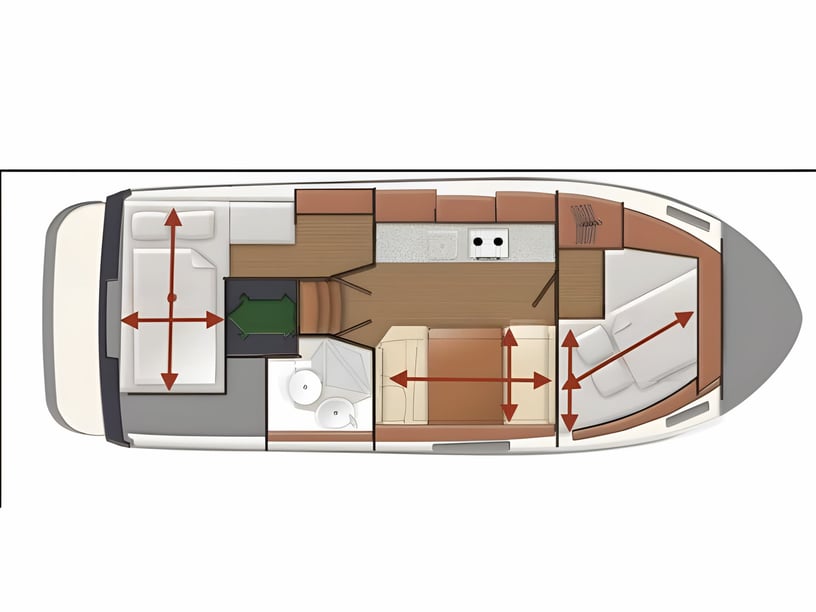 Motala Motorboot Cabine 2  6  slaapplaatsen 6  gasten 8.23 m Lijstnummer: #5861 2