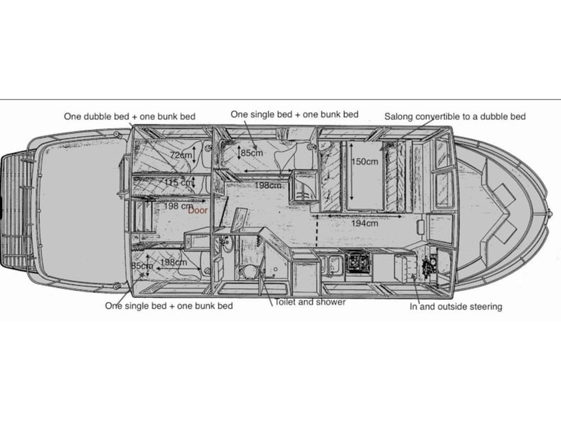 Motala Bateau à moteur Cabine 2  Couchettes 9  Invités 9  10.4 m Numéro de l'annonce: #5863 2