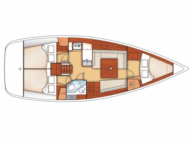 Piombino Zeilboot Cabine 3  8  slaapplaatsen 8  gasten 11.55 m Lijstnummer: #601 5