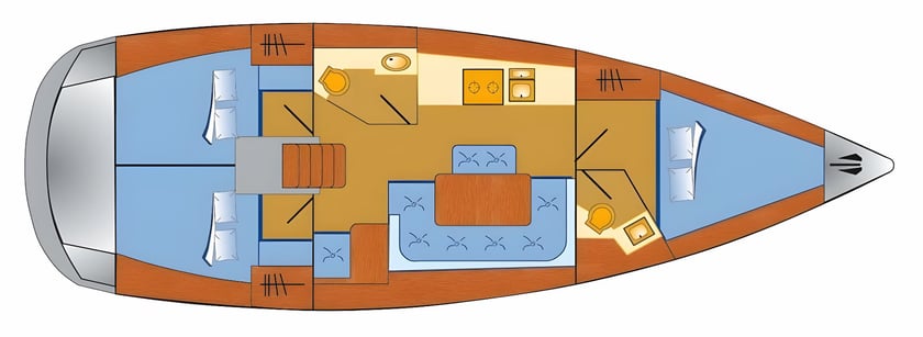 Rogoznica Segelboot 3 Kabine 7 Liegeplätze 7 Gäste 12.35 m Nummer des Inserats: #6096 2