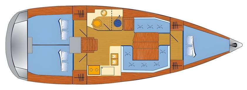 Punat Zeilboot Cabine 3  8  slaapplaatsen 8  gasten 11.34 m Lijstnummer: #6108 2