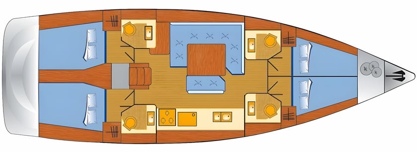 Punat Zeilboot Cabine 4  10  slaapplaatsen 10  gasten 14.43 m Lijstnummer: #6129 2