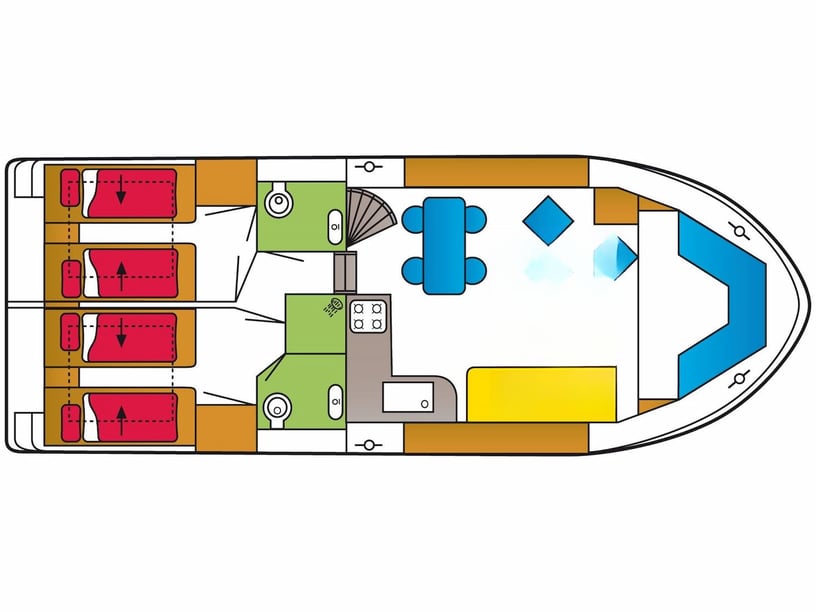 Drachten Motorboot 2 Kabine 4 Liegeplätze 4 Gäste 10.5 m Nummer des Inserats: #6226 5