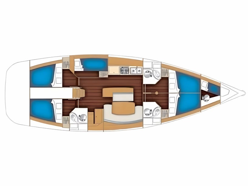 Lefkada Zeilboot Cabine 6  12  slaapplaatsen 12  gasten 15.65 m Lijstnummer: #643 2