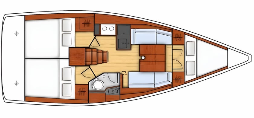 Trogir Sailboat 3 cabin 7 berths 7 guests 10.45 m Listing Number: #6455 2