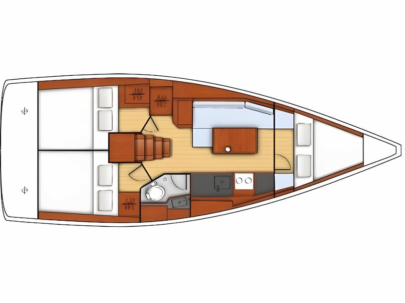 Split Sailboat 3 cabin 8 berths 8 guests 9.99 m Listing Number: #659 2