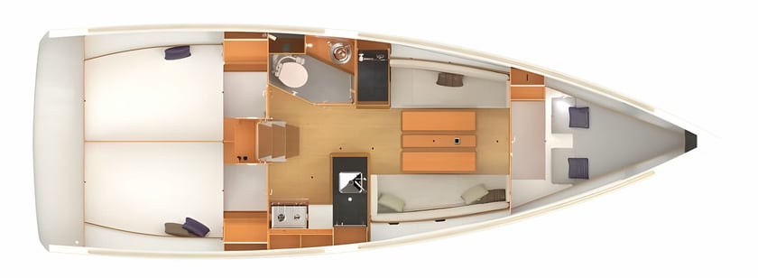 Gesplitst Zeilboot Cabine 3  8  slaapplaatsen 8  gasten 10.34 m Lijstnummer: #6803 2