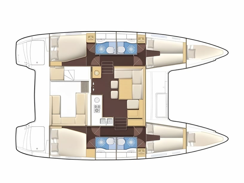 Sibenik Catamaran Cabine 6  Couchettes 12  Invités 12  11.97 m Numéro de l'annonce: #6988 2