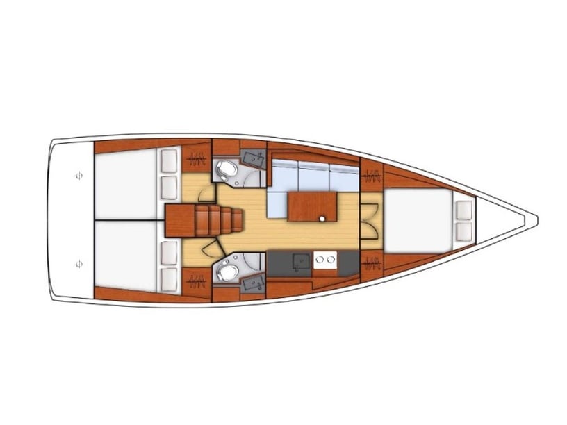 Salerno Zeilboot Cabine 3  8  slaapplaatsen 8  gasten 11.5 m Lijstnummer: #7302 3