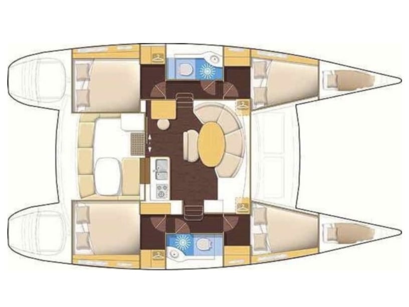 Salerno Catamaran 4 cabin 12 berths 12 guests 11.55 m Listing Number: #7312 5