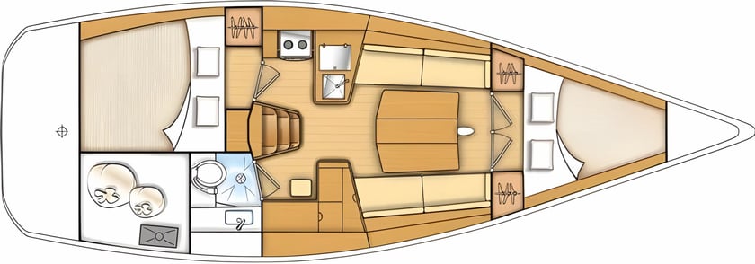 Jezera Sailboat 2 cabin 6 berths 6 guests 10.85 m Listing Number: #7930 2