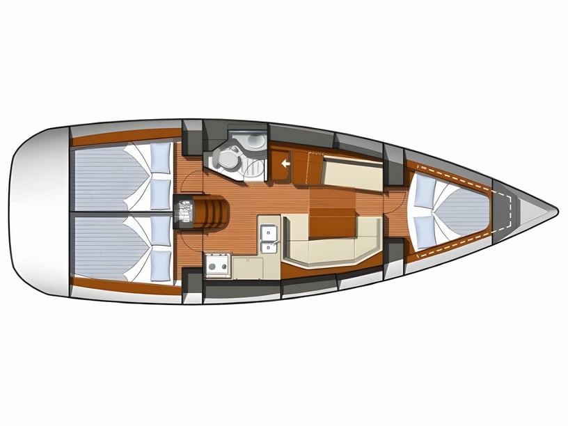 Athene Zeilboot Cabine 3  6  slaapplaatsen 6  gasten 10.94 m Lijstnummer: #834 2