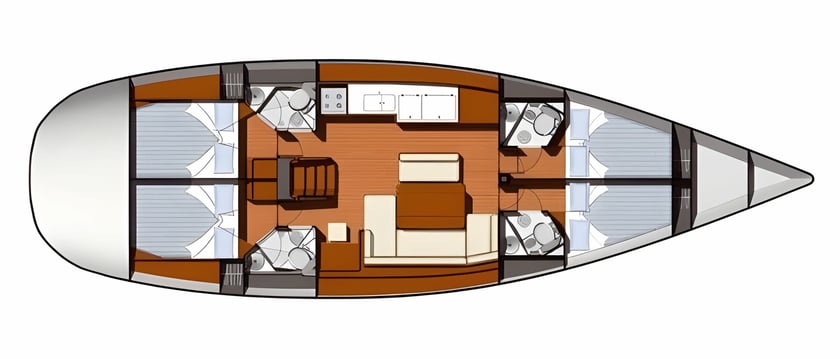 Nea Peramos - Attica Sailboat 4 cabin 10 berths 10 guests 15.07 m Listing Number: #893 2