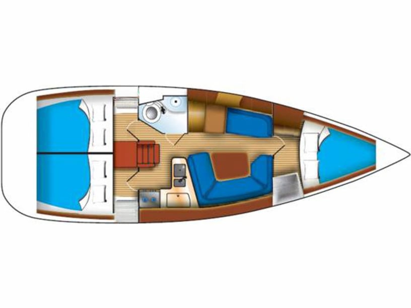 Nea Peramos - Attica Zeilboot Cabine 3  6  slaapplaatsen 6  gasten 10.75 m Lijstnummer: #918 3