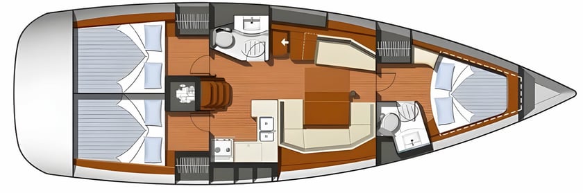 Corfu Yelkenli 3 kabin Konaklama 8 kişi Seyir 8 kişi 12.85 m İlan No: #925 2