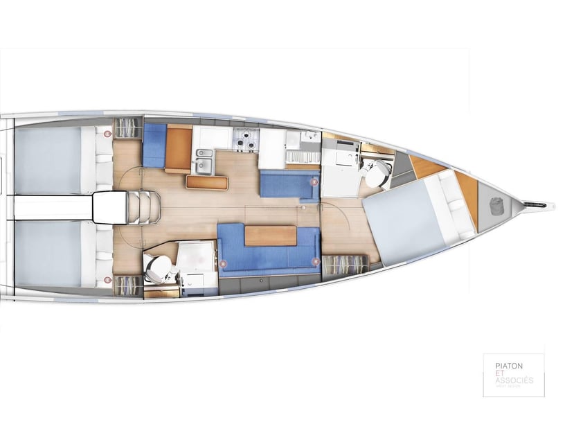 Piso Livadi Zeilboot Cabine 3  8  slaapplaatsen 8  gasten 12.35 m Lijstnummer: #951 4