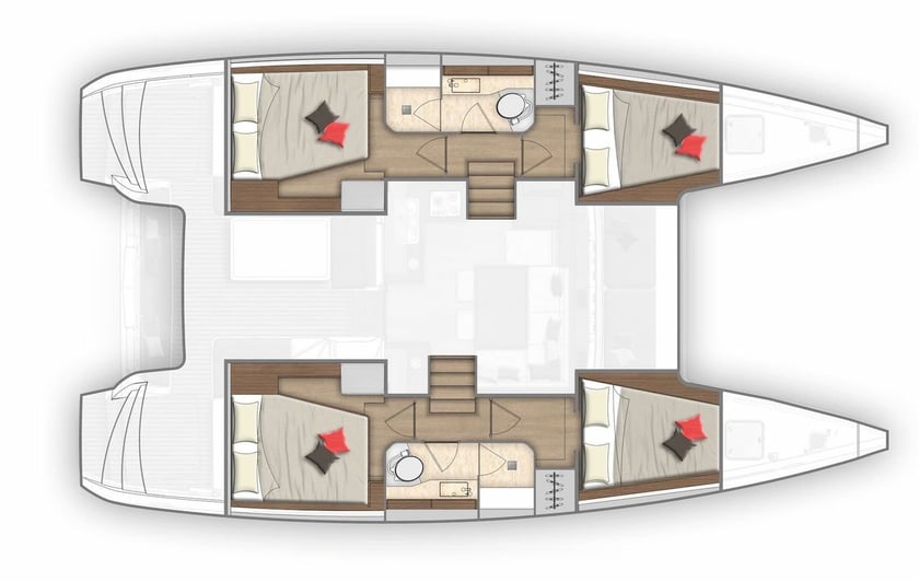 Phuket Catamaran Cabine 4  10  slaapplaatsen 12  gasten 11.74 m Lijstnummer: #958 2